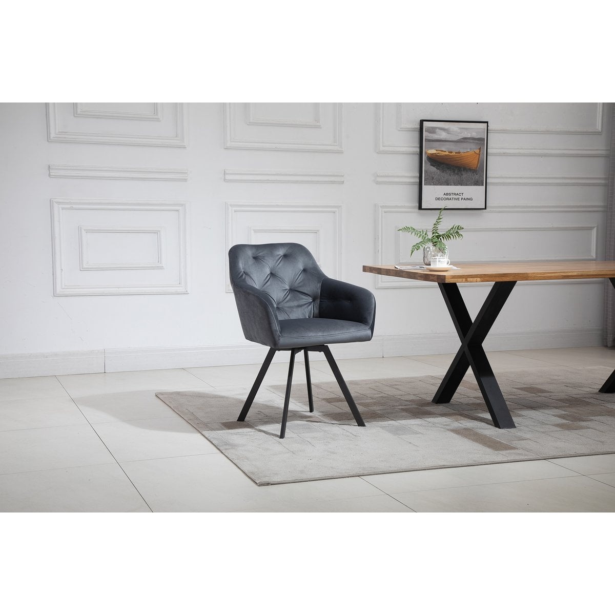 SalesFever Fauteuil met 360° draaifunctie Grijs