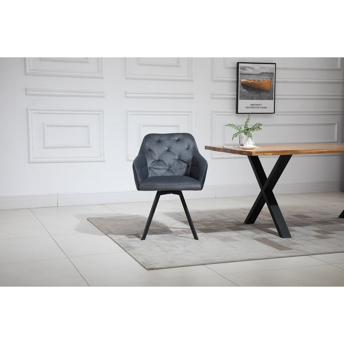 SalesFever Fauteuil met 360° draaifunctie Grijs