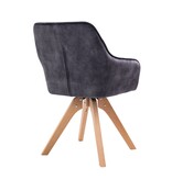 SalesFever Fauteuil vintage fluweel velours, zwart