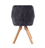 SalesFever Fauteuil vintage fluweel velours, zwart