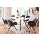 SalesFever Fauteuil vintage fluweel velours, zwart