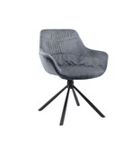SalesFever Fauteuil met honingraatstiksel in grijs fluweel