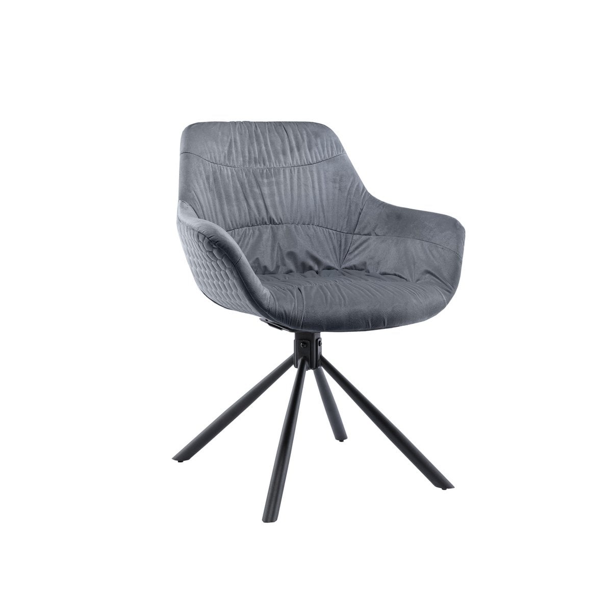 SalesFever Fauteuil met honingraatstiksel in grijs fluweel