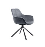 SalesFever Fauteuil met honingraatstiksel in grijs fluweel