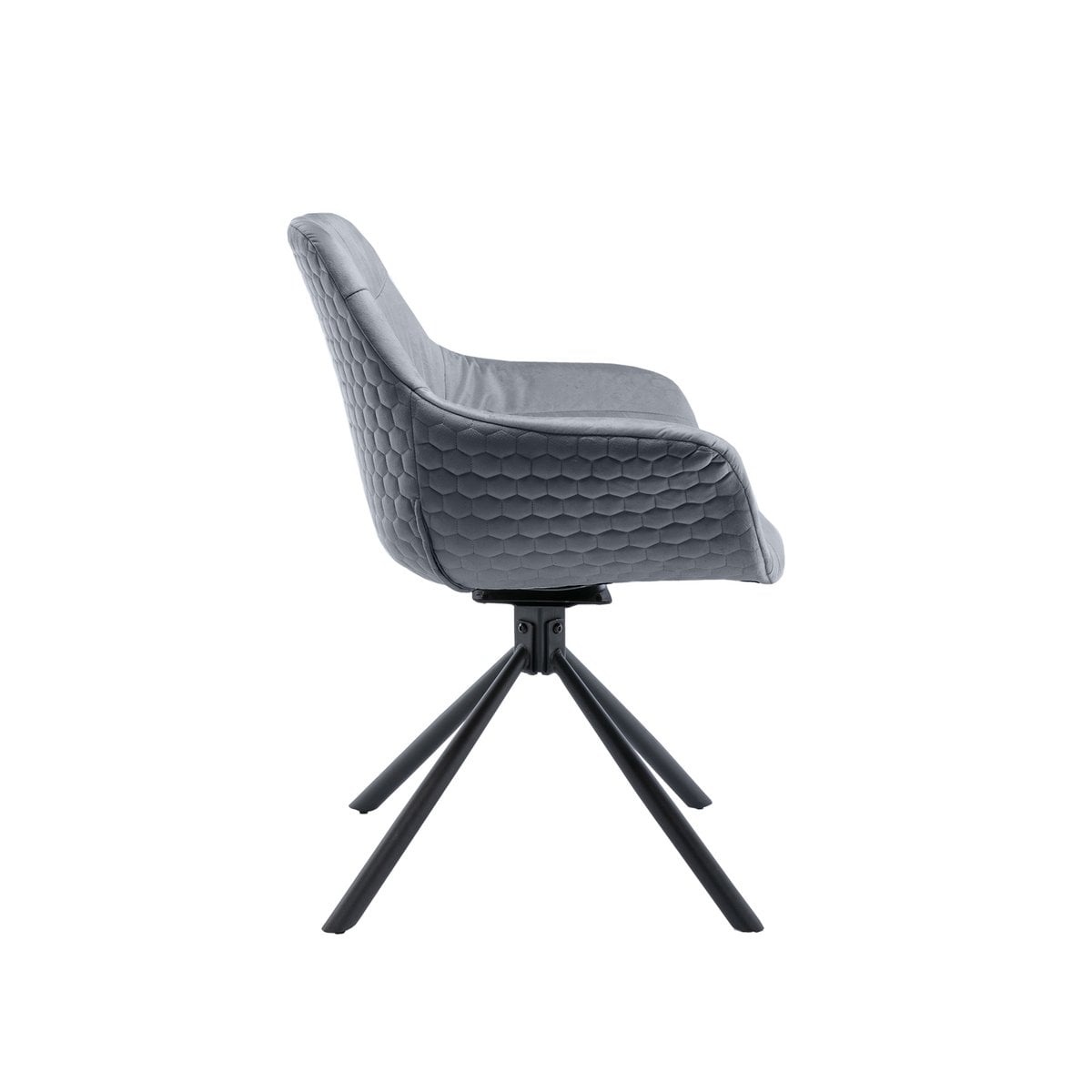 SalesFever Fauteuil met honingraatstiksel in grijs fluweel