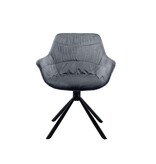 SalesFever Fauteuil met honingraatstiksel in grijs fluweel