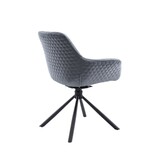 SalesFever Fauteuil met honingraatstiksel in grijs fluweel