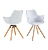 SalesFever Fauteuil met kunststof schaal set van 2 wit