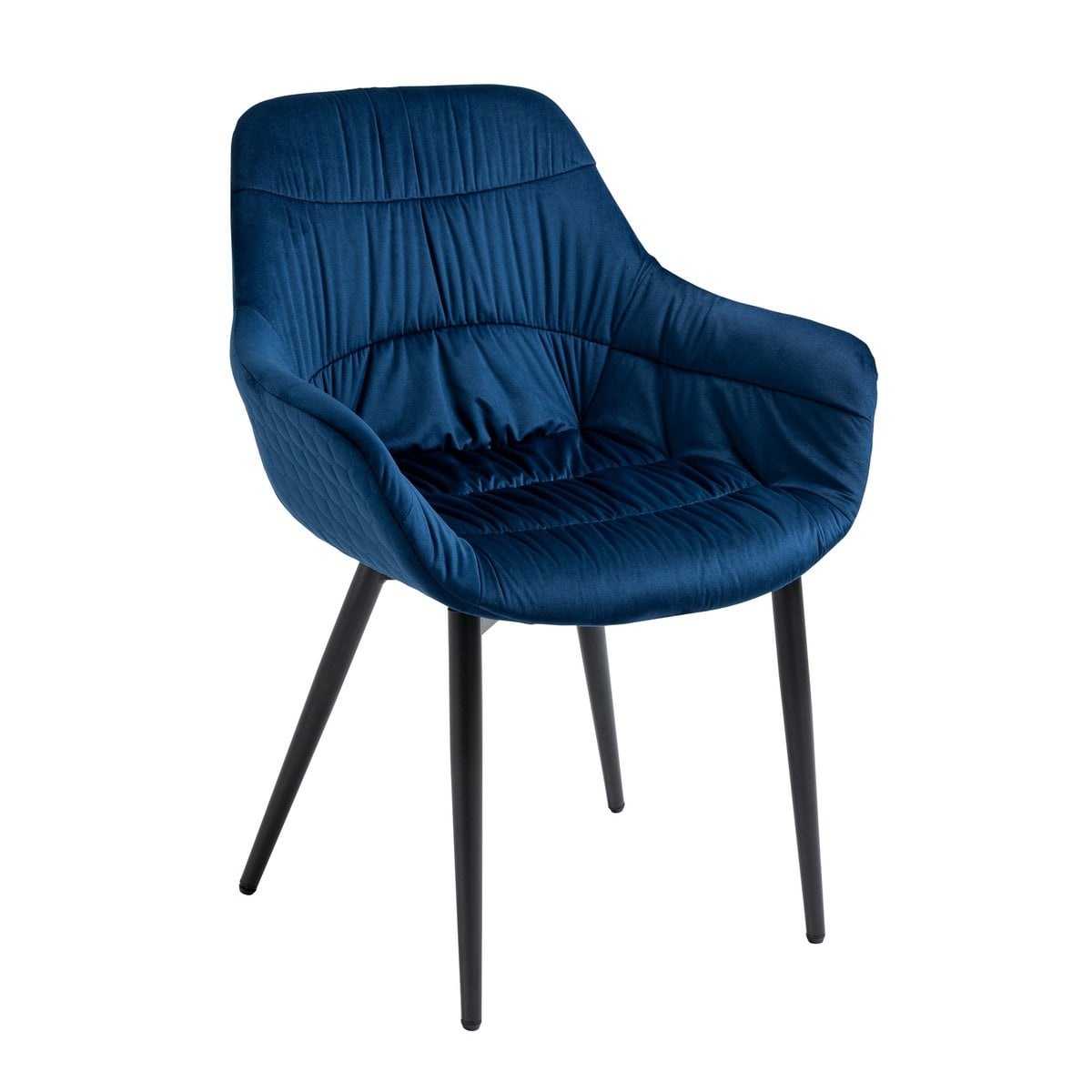 SalesFever Fauteuil met honingraatstiksel in fluweelblauw