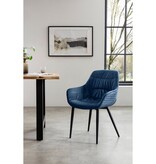 SalesFever Fauteuil met honingraatstiksel in fluweelblauw