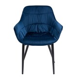 SalesFever Fauteuil met honingraatstiksel in fluweelblauw