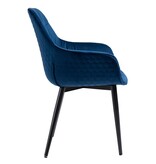 SalesFever Fauteuil met honingraatstiksel in fluweelblauw