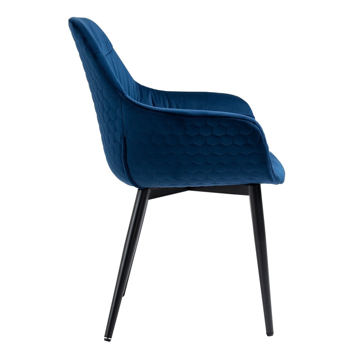 SalesFever Fauteuil met honingraatstiksel in fluweelblauw
