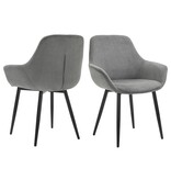 SalesFever Set van 2 corduroy fauteuils grijs