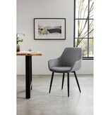 SalesFever Set van 2 corduroy fauteuils grijs