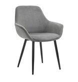 SalesFever Set van 2 corduroy fauteuils grijs