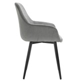 SalesFever Set van 2 corduroy fauteuils grijs