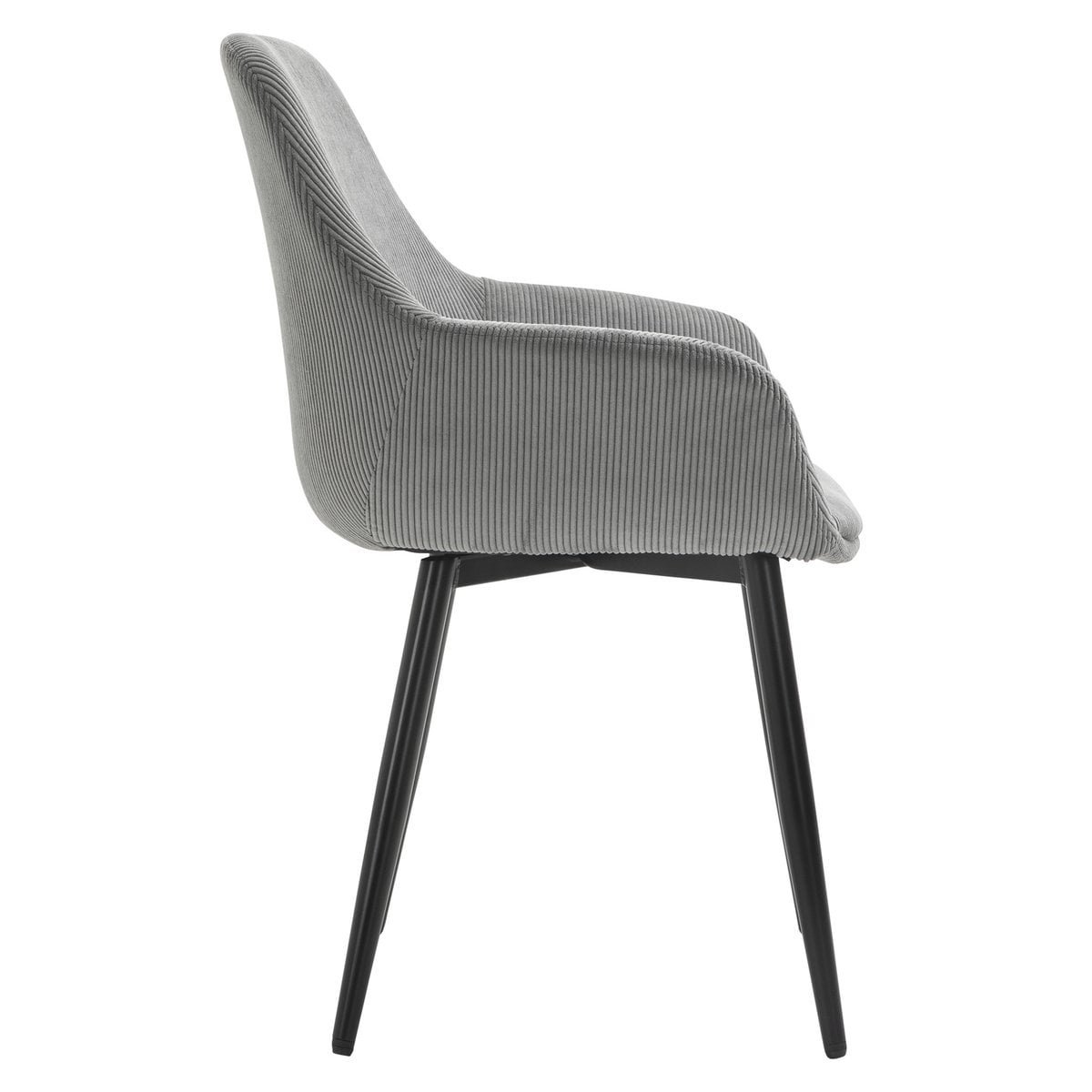 SalesFever Set van 2 corduroy fauteuils grijs