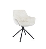 SalesFever Fauteuil met honingraatstiksel in crème fluweel