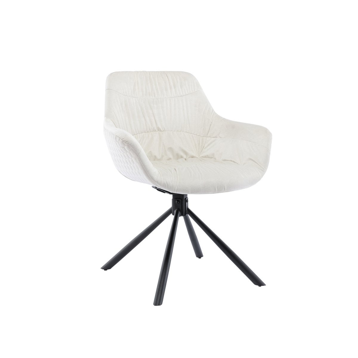 SalesFever Fauteuil met honingraatstiksel in crème fluweel