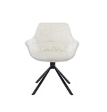 SalesFever Fauteuil met honingraatstiksel in crème fluweel