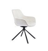 SalesFever Fauteuil met honingraatstiksel in crème fluweel