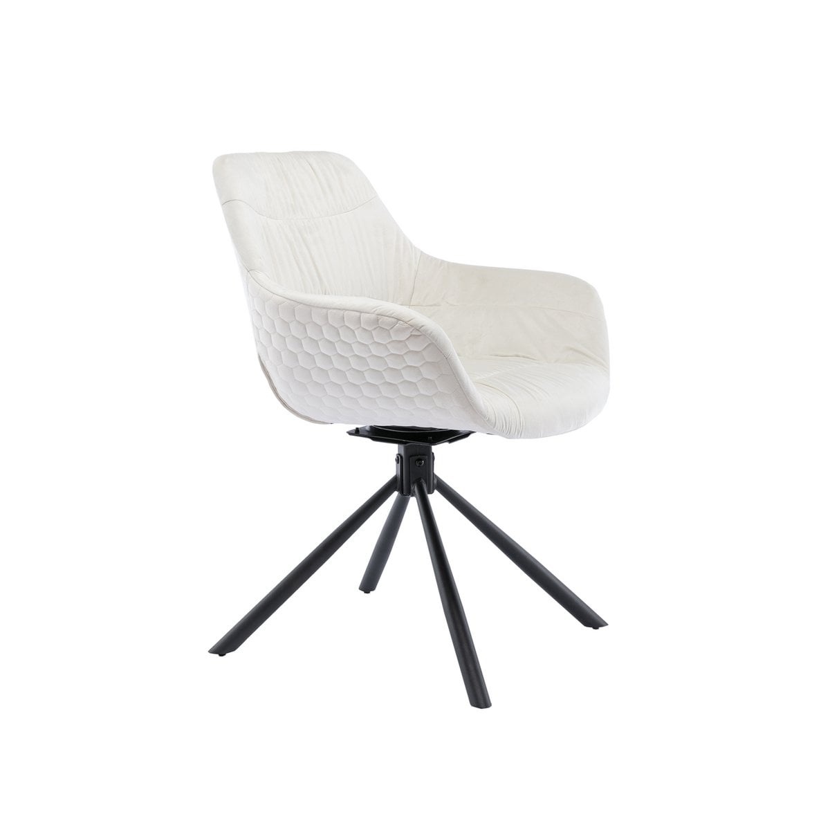 SalesFever Fauteuil met honingraatstiksel in crème fluweel