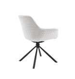 SalesFever Fauteuil met honingraatstiksel in crème fluweel