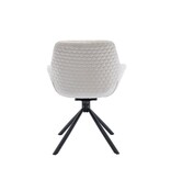 SalesFever Fauteuil met honingraatstiksel in crème fluweel