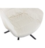 SalesFever Fauteuil met honingraatstiksel in crème fluweel