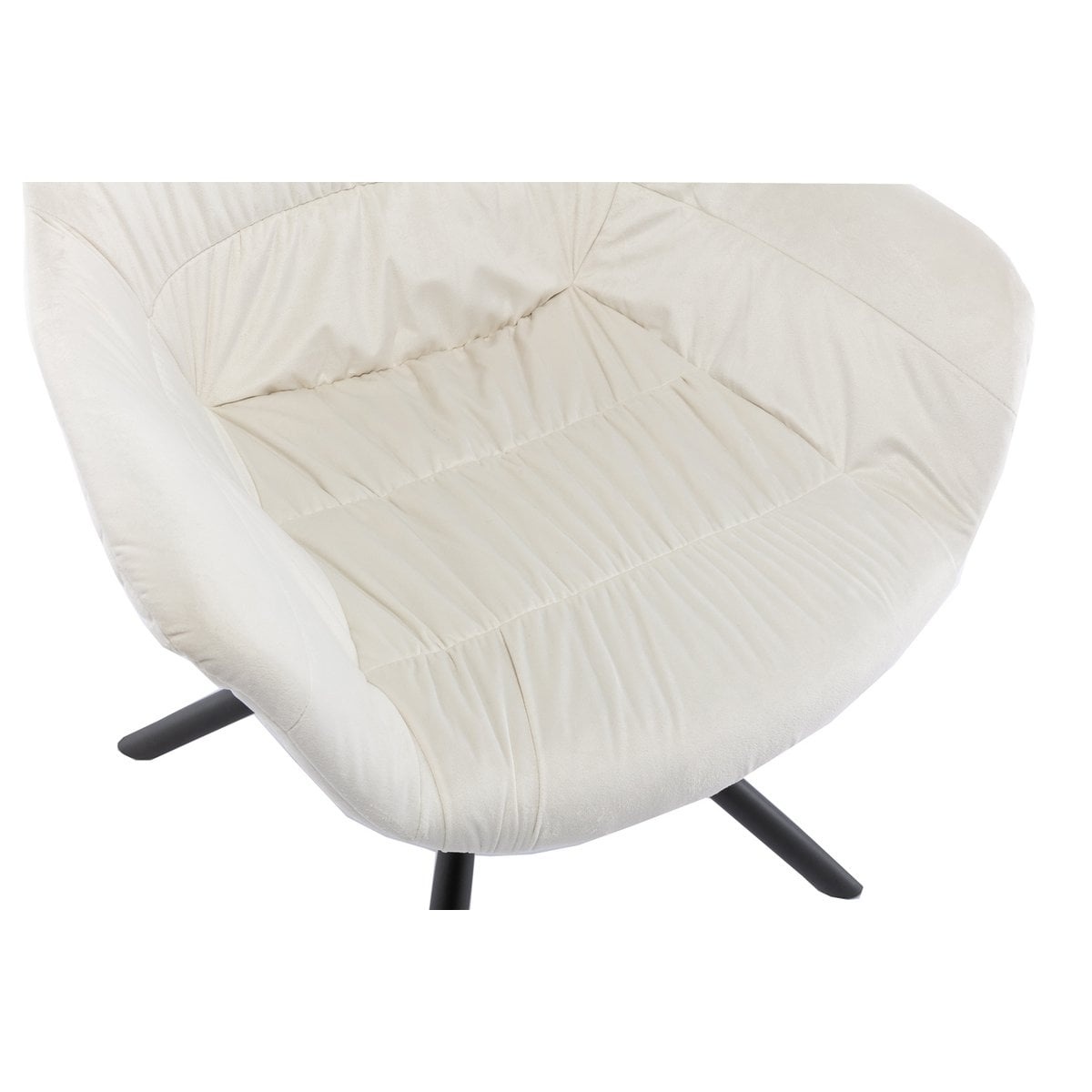 SalesFever Fauteuil met honingraatstiksel in crème fluweel
