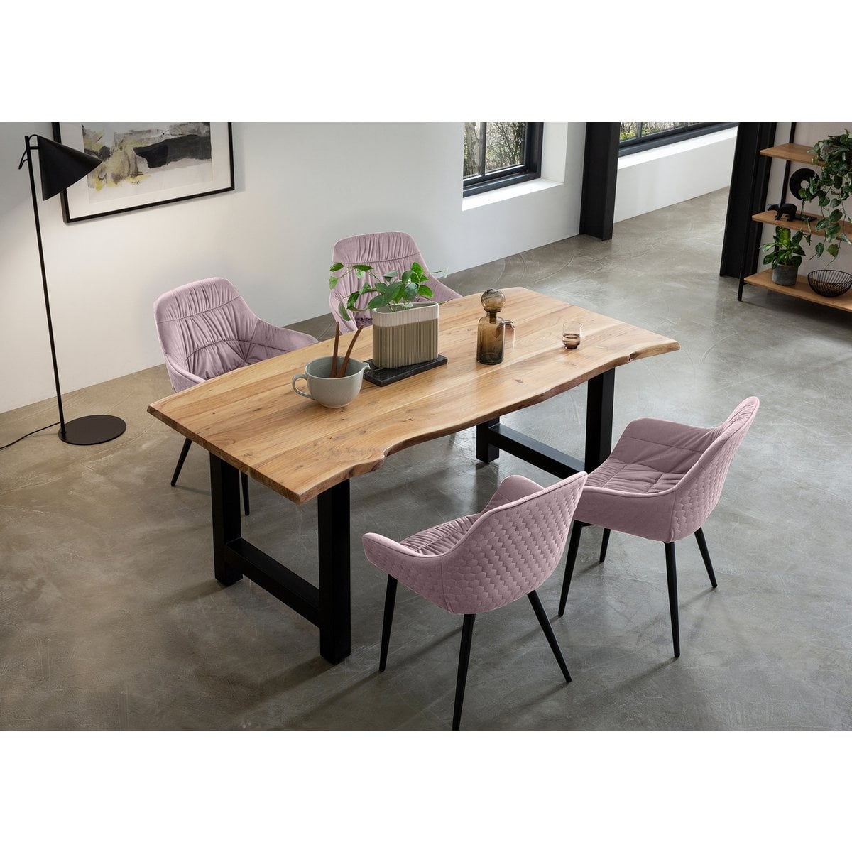 SalesFever Fauteuil met honingraatstiksel in roze fluweel