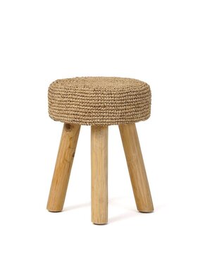 KantoormeubelenPlus De Raffia Kruk - Natuurlijk