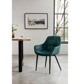 SalesFever Fauteuil met honingraatstiksel in dennengroen fluweel