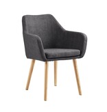 SalesFever Fauteuil structuurstof donkergrijs