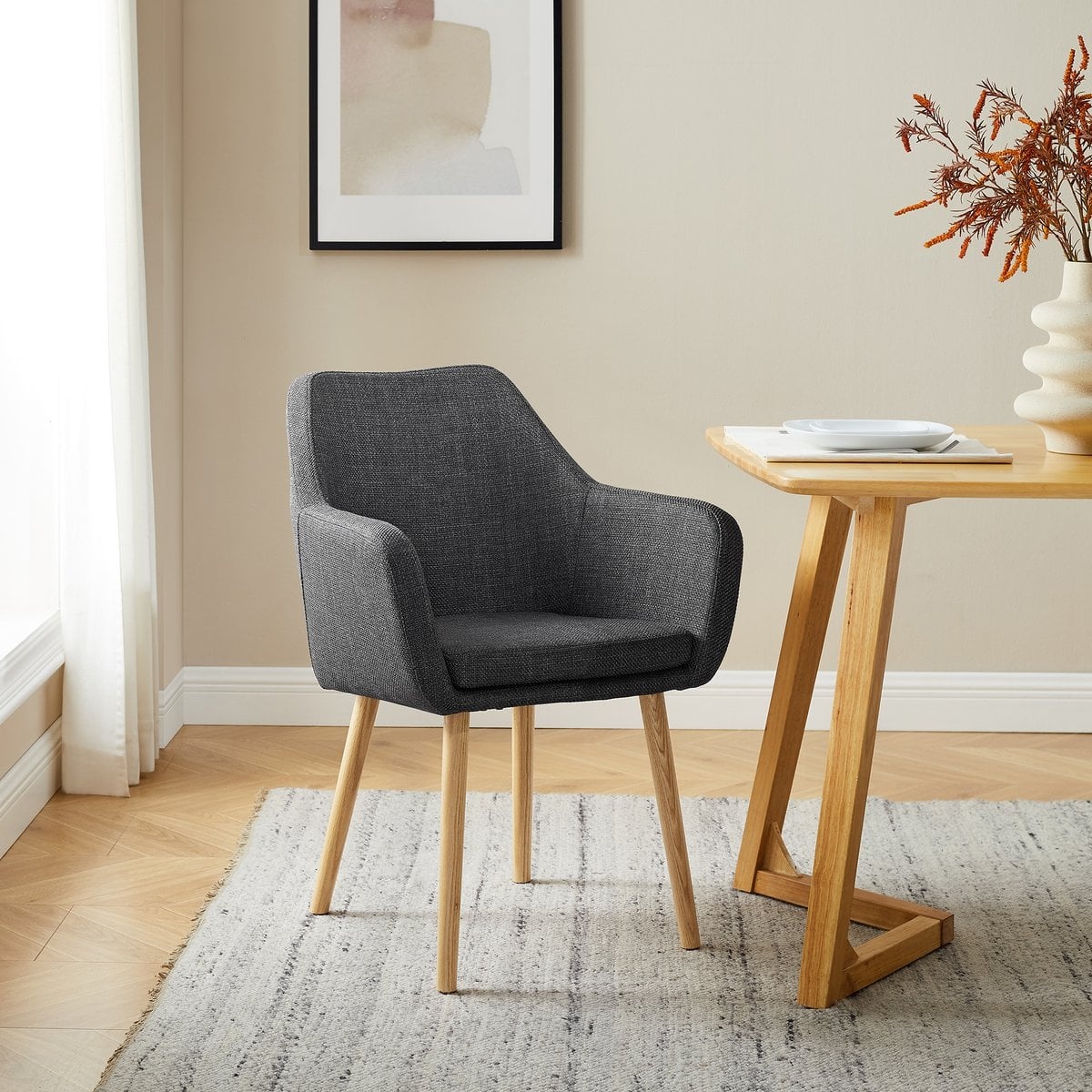 SalesFever Fauteuil structuurstof donkergrijs