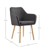 SalesFever Fauteuil structuurstof donkergrijs