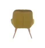 SalesFever Fauteuil XXL fluweel geel metaal houtlook