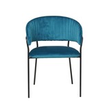 SalesFever Fluwelen stoel met turquoise rugquilt