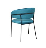 SalesFever Fluwelen stoel met turquoise rugquilt