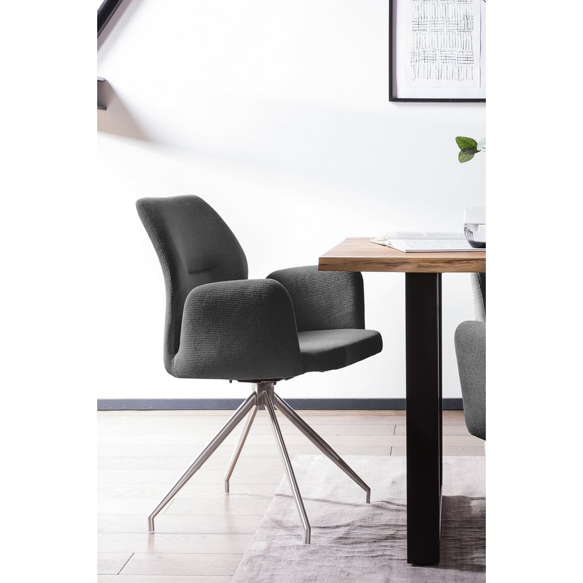 SalesFever Fauteuil met 180° draaifunctie Donkergrijs