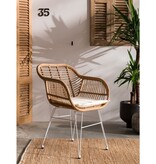 SalesFever Set van 2 fauteuils in rotan look, naturel