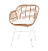 SalesFever Set van 2 fauteuils in rotan look, naturel