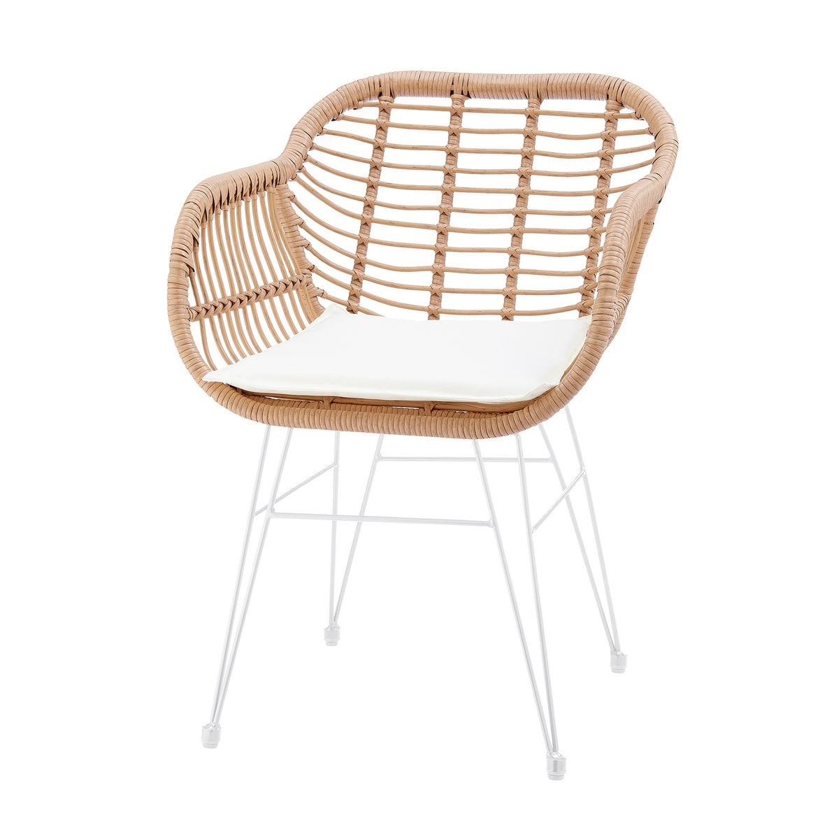 SalesFever Set van 2 fauteuils in rotan look, naturel