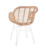 SalesFever Set van 2 fauteuils in rotan look, naturel