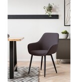 SalesFever Fauteuil Bouclé stof antraciet set van 2