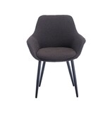 SalesFever Fauteuil Bouclé stof antraciet set van 2