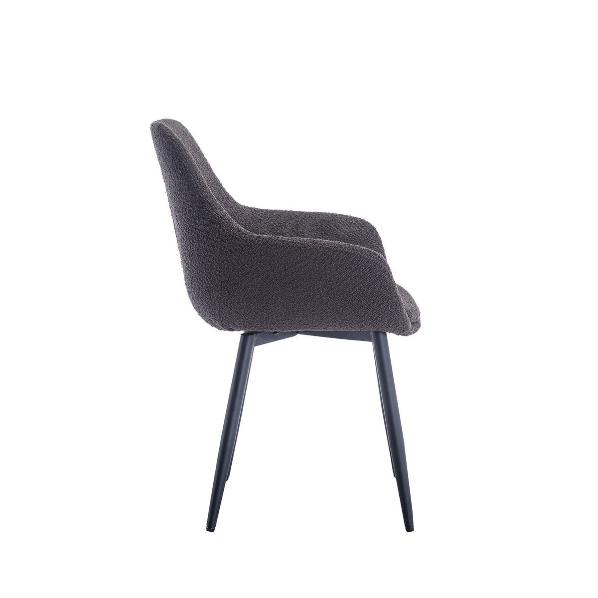 SalesFever Fauteuil Bouclé stof antraciet set van 2