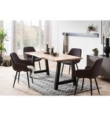 SalesFever Fauteuil Bouclé stof antraciet set van 2