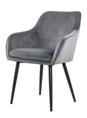 SalesFever Eetkamerstoel grijs fluweel